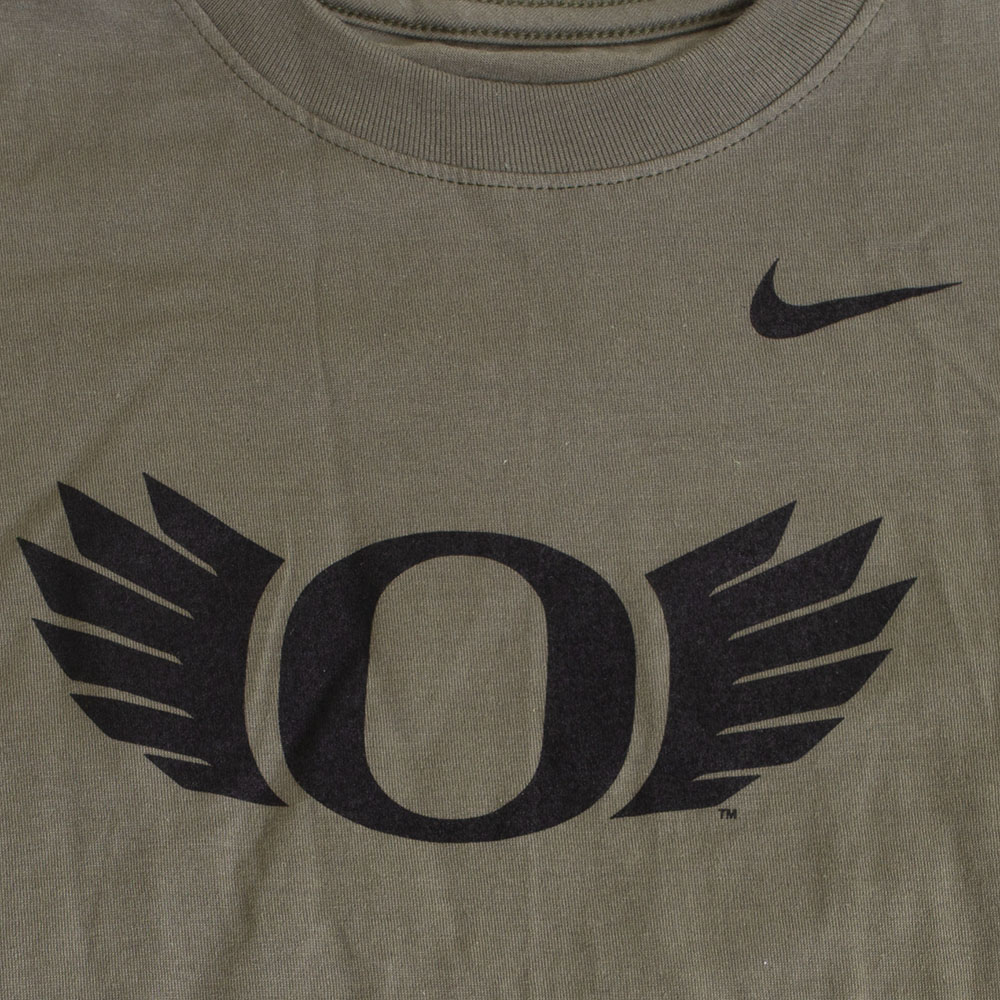 O Wings, Nike, Green, Crew Neck, Cotton, Kids, Youth, Olive, Basic, T-Shirt, 512619
